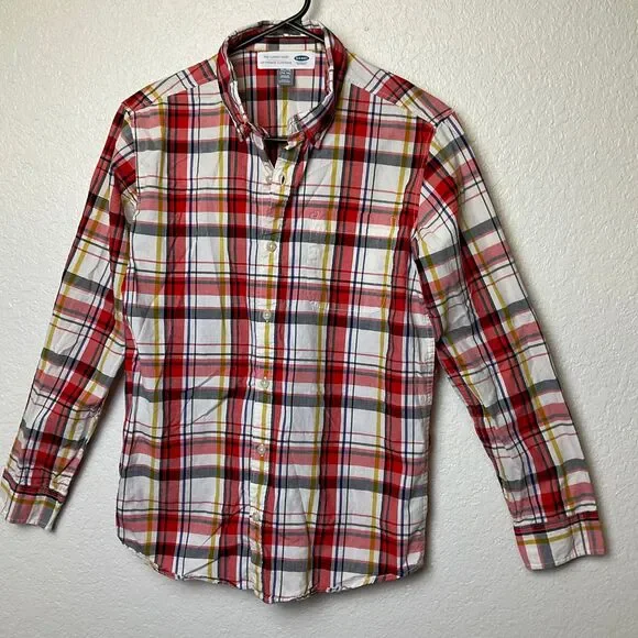 Old Navy The Classic Shirt Plaid Boys Size XL 14-16 - Picture 1 of 8